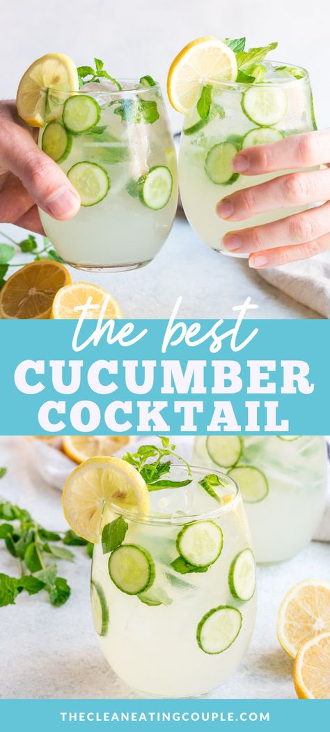 Cucumber Vodka Drinks, Cocktail With Vodka, Healthy Cocktail Recipes, Cucumber Drink, Cucumber Cocktail, Cucumber Lemonade, Diet Smoothies, Cucumber Vodka, Low Calorie Cocktails