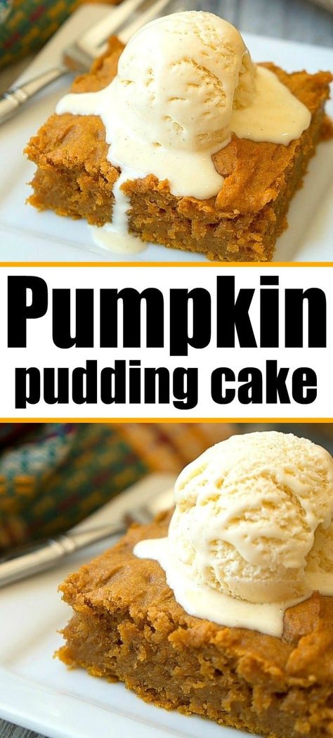 Pumpkin Pudding Cake, Pumpkin Pudding Recipes, Pudding Cake Recipe, Pumpkin Dump Cake Recipe, Dessert Pumpkin, Cake Pumpkin, Dump Cake Pumpkin, Pumpkin Pudding, Pumpkin Pie Mix