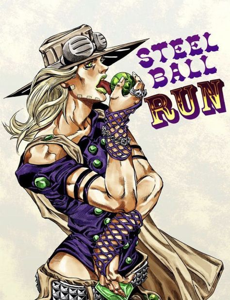 Gyro licking his (steel) balls Gyro Zeppeli, Steel Ball Run, Ball Run, Cowboy, Witch