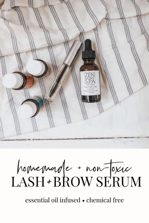 DIY, all natural lash and brow serum with essential oils Essential Oils For Lash Growth, Eyebrow Serum Diy, Becca Bristow, Nontoxic Living, Lash And Brow Serum, Nail Remedies, Bathing Products, Brow Growth Serum, Roller Blends