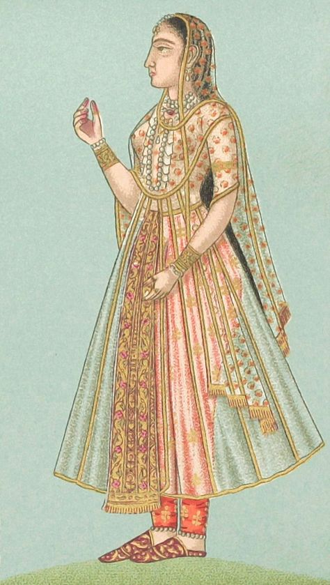 Mughal lady (Bibliothèque de Ambroise Firman-Didot) Mughal Era Fashion, Mughal Paintings Woman, Mughal Costumes, Mughal Clothing, Mughal Fashion, Mughal Aesthetic, Mughal Miniature Paintings, Rajasthani Painting, Indian Miniature