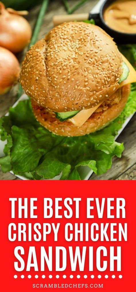 This copycat crispy chicken burger is a great dupe of your favorite McDonald's sandwich complete with homemade sauce! Chicken Patty, Grimace Shake, Mcdonalds Chicken, Crispy Chicken Burgers, Crispy Chicken Sandwiches, Popeyes Chicken, Burger Patty, Chicken Burgers Recipe, Chicken Burger