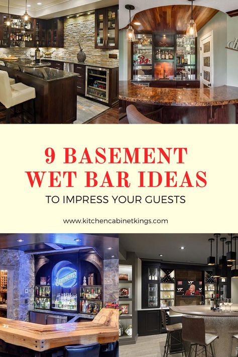 Basement Bar Themes, Bar In The Basement Ideas, Basement Bar Sink Ideas, Finished Basement Wet Bar, Basement Bar Back Wall, Bar Walls Ideas For Home, Family Room With Wet Bar, Built In Wet Bar Basement, Basement Bar With Oven