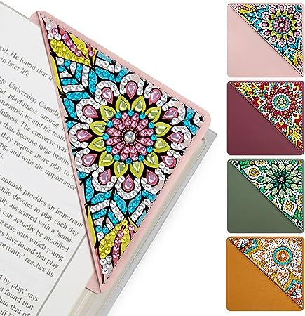 Amazon.com: WIVICO 4 Pcs Diamond Painting Bookmarks,DIY Diamond Art Bookmarks for Book Lovers, Triangle Making Corner Bookmark Kits for Kids Adults : Office Products Painting Bookmarks, Art Bookmarks, Painting Corner, Bookmarks Diy, Diy Stocking Stuffers, Diy Diamond Art, Corner Bookmark, Bookmarks For Books, Bookmark Craft