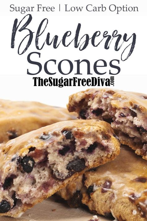 Scones For Diabetics, Sugar Free Scones Recipe, Sugar Free Scones, Sf Desserts, Keto Scones, Blueberry Scone, Blueberry Scones Recipe, Baked Breakfast, Sugar Free Baking