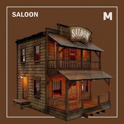 ArtStation - Lving room dressers Old Western Saloon Bar, Old West Architecture, Saloon Exterior Design, Old West Buildings, Western Town Buildings, Old Western House, Saloon Exterior, Wild West House, Room Dressers