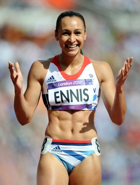 Jessica Ennis-Hill. Superwoman! British track & field athlete, current Olympic Heptathlon Champion. Olympic Athletes Female, Jess Ennis, Jessica Ennis Hill, Anime Abs, Woman Athlete, Jessica Ennis, Heptathlon, Track And Field Athlete, Women In Sports