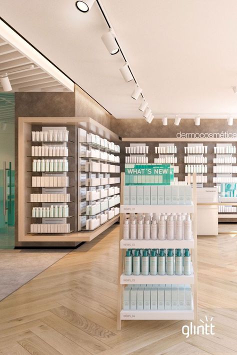 Pharmacy Interior, Storefront Signage, Pharmacy Decor, Pharmacy Store, Skincare Store, Retail Space Design, Interior Design Student, Store Design Boutique, Pharmacy Design