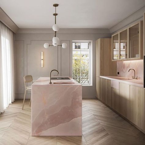 LM Design Studio on Instagram: "Pink Onyx & Scandi Style. . . . . @miatheo_official  #homeinspiration #modernclassic  #howihaven #decorazioni #mycuratedaesthetic  #diseñointeriores  #decorlovers #dailydecordose #smmakelifebeautiful #theworldofinteriors  #currentdesignsituation #mycovetedhome  #interiorwarrior #archilover #pocketofmyhome #passion4interior #inspotoyourhome #designsponge #myhousebeautiful #currenthomeview  #kitcheninterior #neutralhome #contemporaryinteriors #kitcheninspo #elegantinteriors  #myhomevibe #makehomeyours #scandihome #sodomino #luxuryhome @lmdesignstudio.no" Copenhagen Kitchen, Small Apartment Inspiration, Brownstone Interiors, Marble Countertops Kitchen, The World Of Interiors, Scandi Home, Artistic Home, Interior Kitchen, Kitchen Marble