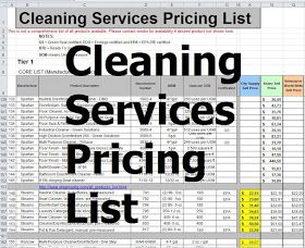 Cleaning Services Pricing List - sample sheet excel - Sample contracts Cleaning Buisness, House Cleaning Prices, Cleaning Prices, Cleaning Services Prices, Housekeeping Business, Business Cleaning Services, Foreclosure Cleaning, Document Organization, Janitorial Cleaning Services