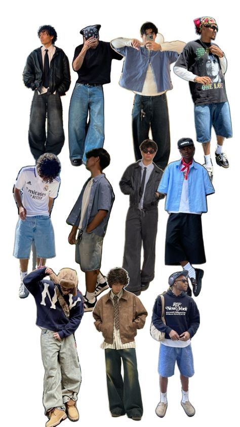 Streetwear Collage, Adam Sandler Outfits, Y2k Outfits Men, Samba Outfit, Streetwear For Men, Streetwear Inspo, Cool Kids Clothes, Boy Fits, Unique Outfit