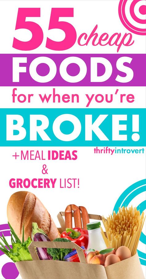 Need to make it to next payday? Check out these cheap foods to buy when you're broke and on a budget. Save money on groceries, cut your grocery bill, cheap meal ideas, frugal living, save money on food, cheap foods grocery list. Pioneer Recipes, Cheap Meal Ideas, Cheap Meal Plans, Grocery Savings Tips, Save Money On Food, Frugal Meal Planning, Living Frugal, Eat On A Budget, Saving Money Frugal Living