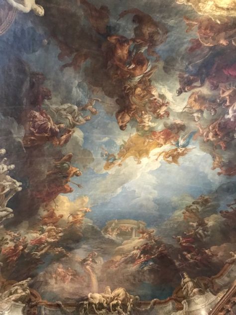 Sistine Chapel Ceiling, November Wallpaper, Chateau Versailles, Ceiling Art, Palace Of Versailles, Sistine Chapel, Painted Ceiling, True Art, Vintage Painting