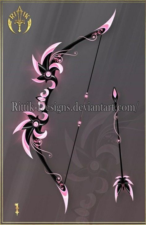 Pretty Knives, Fantasy Props, Bow And Arrow, Bow Arrows, Anime Accessories, Cool Swords, Magical Jewelry, Fantasy Concept Art, Fashion Design Drawings