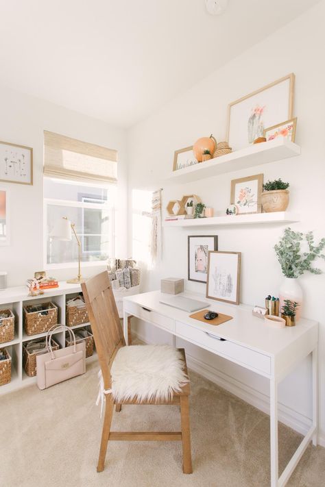 Shelves above desk