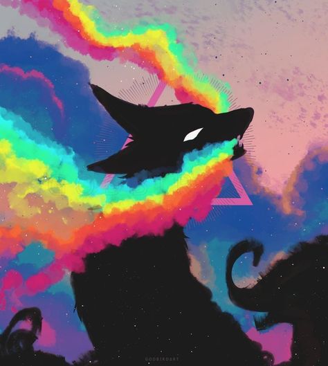 Pinned Post, Funky Art, A Rainbow, Cemetery, Wolves, Art Stuff, Animal Art, Art Inspo, Cool Art