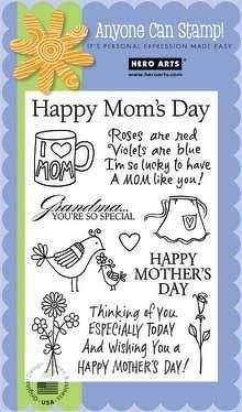 Hero Arts Happy Mom's Day Stamp Set, Clear Hero Arts CL344 #Mom #Mother'sDay #Grandma #birds #FLowers #FlowerBouquet #CoffeeMug #Apron #Rose #Heart Happy Mom Day, Scrapbook Storage, Scrapbook Quotes, Rose Heart, Wet T Shirt, Scrapbooking Stamps, Happy Mom, Mom Day, Stamping Techniques