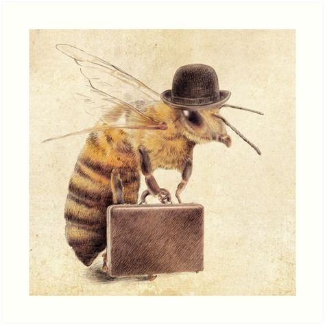 Worker Bee, Vintage Bee, Bee Inspired, Bee Art, Bee Decor, Square Canvas, Bee Happy, Bees Knees, Bee Keeping