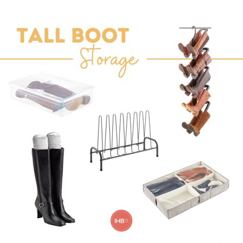 Tall boot storage boxes, rack, and hanger Tall Boot Storage Ideas, Tall Boot Storage, Boot Organization, Boot Storage, Garage Organize, Game Storage, Playroom Organization, Fridge Organization, Tall Boot