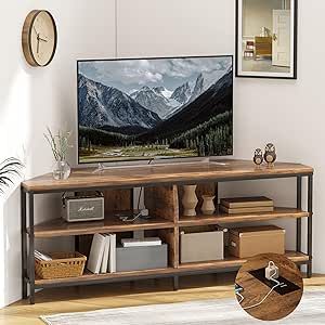 Corner Tv Stand Ideas Living Rooms, Tv Stand Decor Bedroom, Industrial Tv Console, Tv Legs, Corner Entertainment Center, 60 Inch Tv, Tv Corner, Corner Tv Stands, Tv Ideas