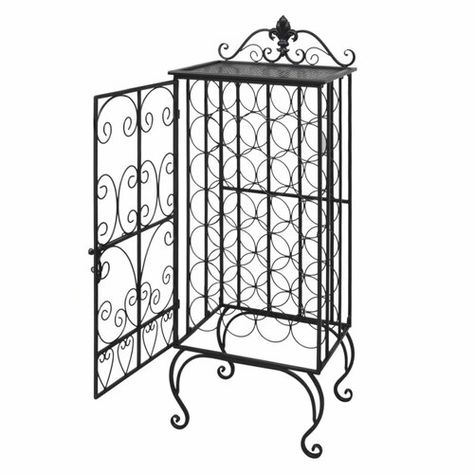 Standing Wine Rack, Wrought Iron Wine Rack, Iron Wine Rack, Romantic Feelings, Metal Wine Rack, Lock Door, Wine Cabinet, Buy Wine, Wine Bottle Holders