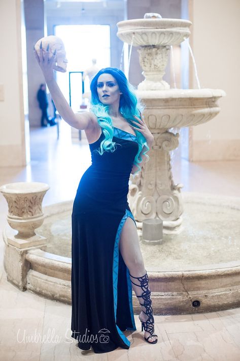 Lady Hades - Umbrella Studios Diy Hades Costume Female, Disney Hades Costume Female, Hades Women Costume, Hades Woman Costume, Hades Cosplay Female, Villans Costumes Ideas, Hades Halloween Costume Female, Female Hades Costume, Hades Makeup Female