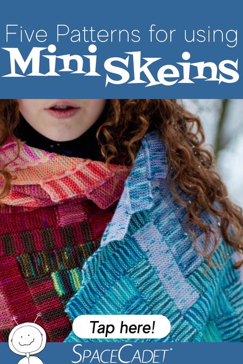 It’s easy to fall in love with the mini skeins but sometimes it can be hard to figure out what to make with them. Don’t worry! Here are my top five favourite patterns for using mini skein sets, whether you’re... Mini Skeins Projects Crochet, Mini Skeins Knitting Patterns, Mini Skein Knitting Patterns, Crochet Mini Skein Projects, Mini Skein Crochet Projects, One Skein Knitting Projects, Mini Skein Projects, Knitting Group, Advanced Crochet