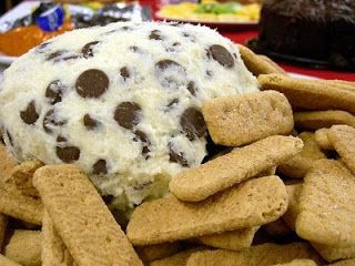 Chocolate Chip Cheeseball, Chocolate Chip Cheese Ball, Cheesecake Balls, Cream Cheese Ball, Tasty Tuesday, Potluck Desserts, Chocolate Chip Cheesecake, Sweet Dips, Cheese Ball Recipes