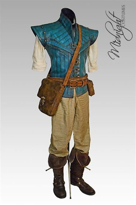 Flynn Rider Cosplay, Linen Shirt And Pants, Flynn Rider Costume, Leather Bodice, Coat And Pants, Pirate Wedding, Rapunzel Cosplay, Book Character Costumes, Medieval Garb