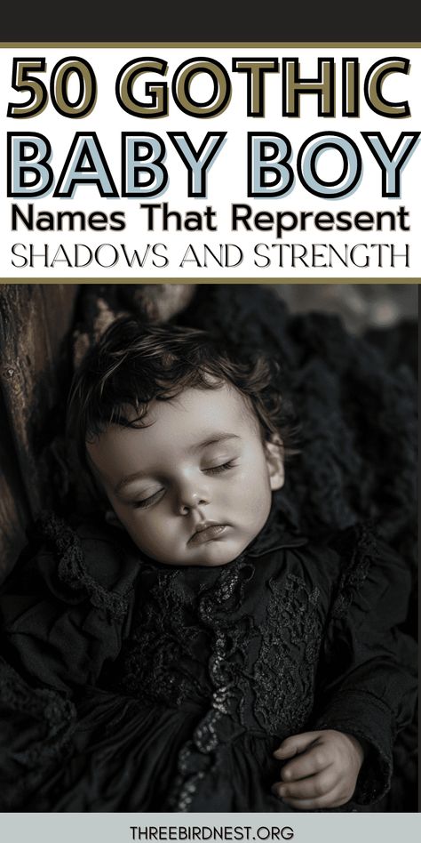 Shadows and Strength: 50 Gothic Boy Names with Dark Charm - This Little Nest
Gothic boy names that show strength and character. 50 names to pick from with meaning, names origins, and details. Pick the gothic name for your little boy that you love! 
gothic boy names, gothic names, gothic aesthetic, goth aesthetic, gothic culture, goth culture, children's names that are gothic, boy names list, unique boys names list, baby names list, interesting baby names. cool boy names, weird boy names. Scary Boy Names, Spooky Names Ideas, Badass Boy Names List, Witchy Boy Names, Mystical Boy Names, Dark Baby Names, Gothic Boy Names, Mystical Names For Boys, Bad Boy Names