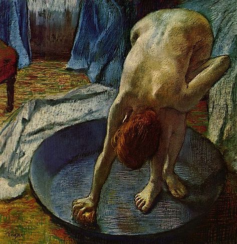 ART & ARTISTS: Edgar Degas - After the Bath Edgar Degas Art, Art Mini Toile, Degas Paintings, Berthe Morisot, French Paintings, Mary Cassatt, Edouard Manet, Impressionist Artists, Camille Pissarro