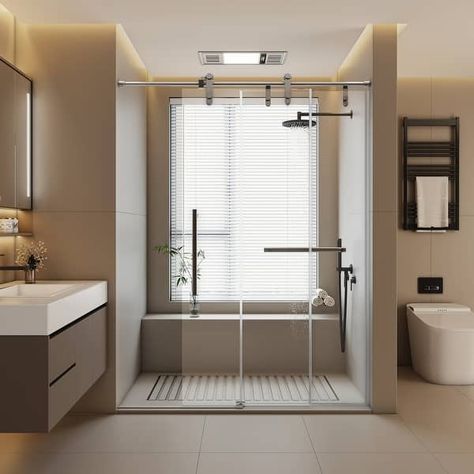 Frameless sliding shower doors