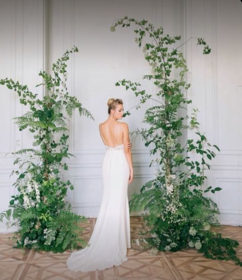 Wedding Arch Plants, Asymmetric Wedding Arch, Miss Acacia, Greenery Wedding Arch, Wedding Arch Greenery, Ruangan Studio, Wedding Arbors, Greenery Wedding Decor, Ceremony Design