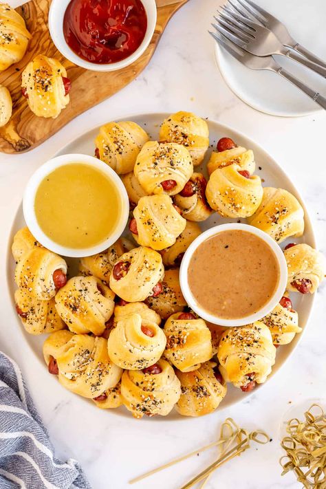 Appetizer Sausage, Pillsbury Crescent Roll Recipes, Ranch Dipping Sauce, Bagel Toppings, Mustard Dip, Mustard Dipping Sauce, Everything Bagel Seasoning, Dipping Sauces Recipes, Bagel Seasoning