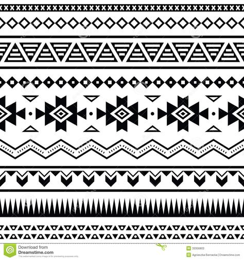 Mexican Border Design, Geometric Pattern Tattoo, Aztec Ornament, Aztec Motifs, Tato Mandala, Deco Surf, Border Patterns, Navajo Print, Mexican Pattern