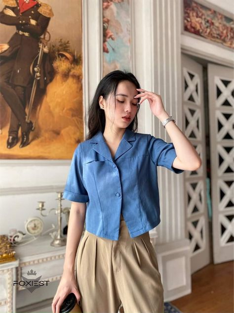 Linen Crop Top, Shirt Linen, Linen Crops, Pants Fit, Blouse For Women, Linen Blouse, Linen Top, Short Sleeve Blouse, Linen Shirt