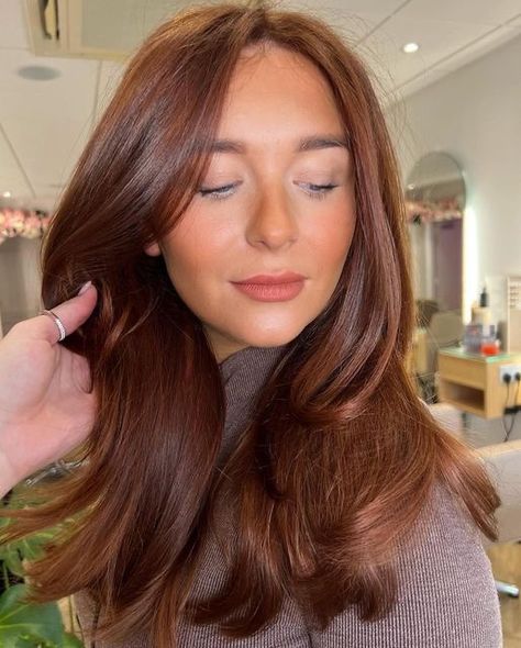 Spring Red Hair Color, Cherry Blonde, Machiaj Smokey Eyes, Ginger Jokes, Deep Auburn Hair, Hair Color Brown Chestnut, Copper Brown Hair, Chestnut Brown Hair, Rambut Brunette