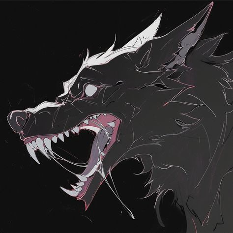 Wolf Baring Teeth Drawing, Wolf Biting Drawing, Wolf Teeth Art, Canine Art Reference, Snarling Wolf Art, Werewolf Reference Pose, Wolf Drawing Creepy, Dog Teeth Reference, Wolf Open Mouth Drawing