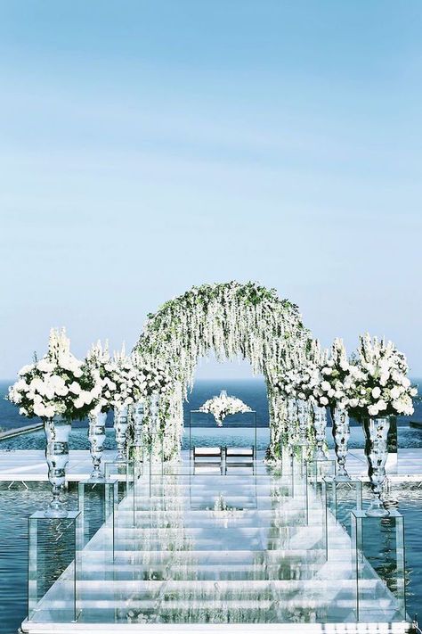 Romantic Outdoor Wedding, Beautiful Beach Wedding, Destination Wedding Locations, Beach Wedding Decorations, Bali Wedding, Wedding Location, Outside Wedding, Mod Wedding, Wedding Aisle