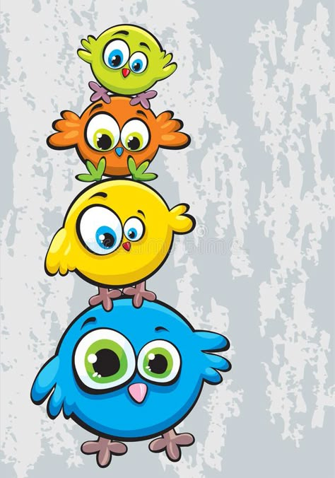 Cartoon Fabric Painting, Photography Cartoon, Photos Cartoon, Cartoon Family, Cartoon Birds, Family Cartoon, Stickers Printable, Painting Designs, Cute Easy Drawings