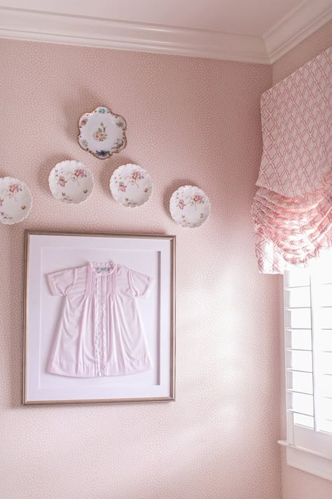 All Pink Nursery, Grandmellinial Nursery, Nursery Plate Wall, Classic Nursery Girl, Preppy Nursery Girl, Grandmillenial Girl Nursery, Gender Neutral Grandmillenial Nursery, Preppy Girl Nursery, Pink Traditional Nursery