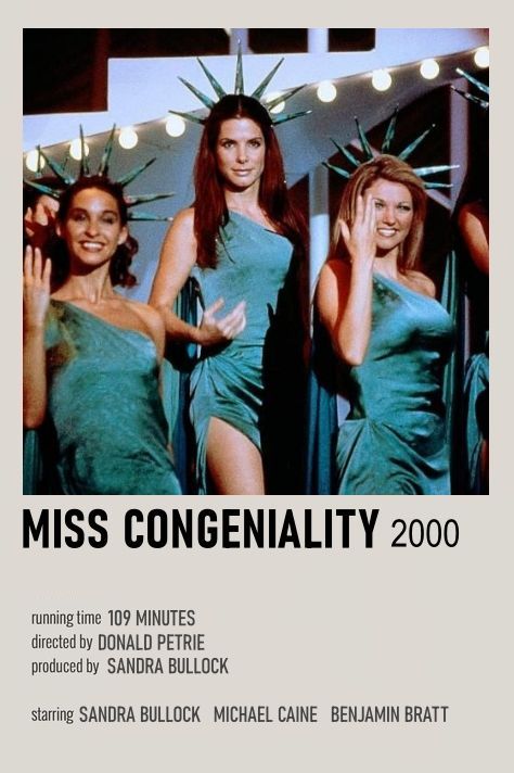 Miss Congeniality Poster, Ms Congeniality, Movie Board, Y2k Nostalgia, Miss Congeniality, Posters Minimalist, Wall Pics, Movie Recommendations, Best Movie Posters