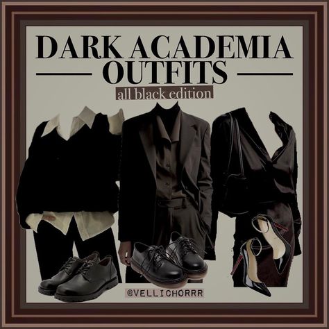 Dark Academia Tomboy, Classic Academia Outfit, Darkest Academia Outfit, Darkest Academia, Gothic Academia, Dark Light Academia, Classic Academia, Dark Academia Outfits, Dark Academia Outfit