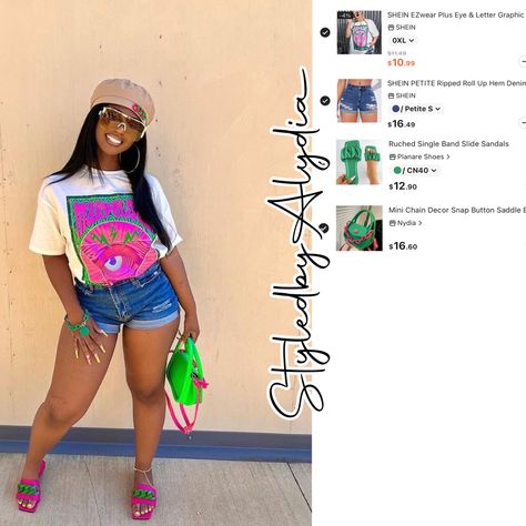 Shein Outfits School 2023 Baddie, Shein Inspired Outfits Vacation, Baddie Summer Outfits Shein, Shein Outfits Summer 2020 Baddie, Shein Outfits For School Summer, Shein Outfit Ideas Summer Baddie, Miami Outfits Black Women Shein, Shein Inspired Outfits Baddie Summer, Spring Outfits Black Women Shein