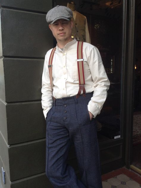 Mens Fashion 1920s, 1920s Mens Fashion, 1920s Men, Mens Work Outfits, Fall Fashion Skirts, 1920s Outfits, Suspender Pants, Mens Attire, Mens Fashion Classic