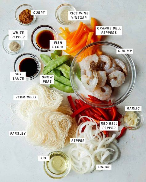 Noodle Shrimp Recipes, Shrimp Rice Noodles Recipes, Noodles With Shrimp, Fish Noodles, Stir Fry Vegetables Recipe, Shrimp Noodle Soup, Rice Noodle Shrimp Recipes, Shrimp And Rice Noodles, Rice Vermicelli Recipes