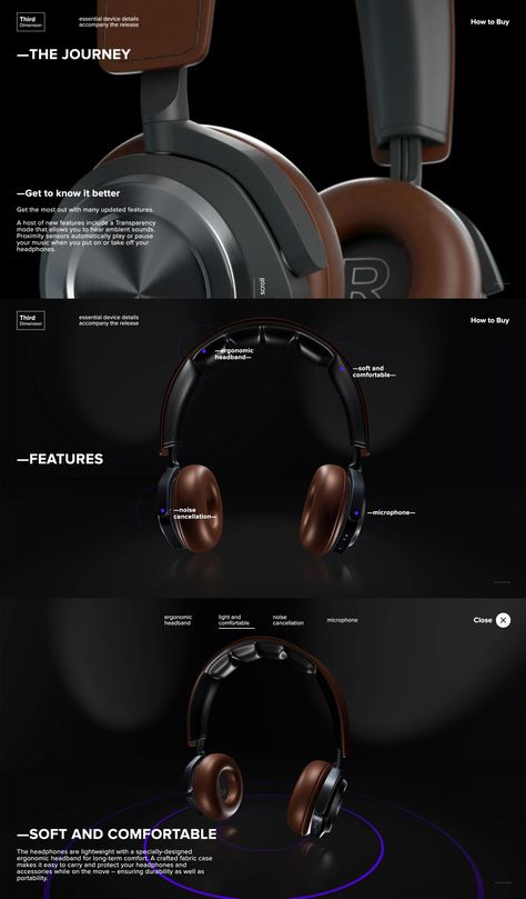 Headphone Landing Page, Dj Moodboard, Product Page Design, Sony Earphones, Product Landing Page, 3d Ui, Medical Brochure, 3d Product Animation, Human Scale