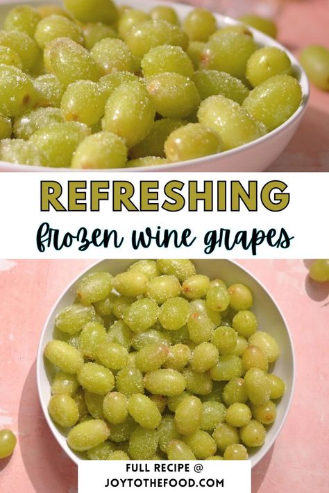 Experience the crisp refreshment of Frozen Wine Grapes! Simply freeze your favorite grapes for a cool, sweet treat. Perfect for hot days or as a unique dessert, each icy grape bursts with flavor, preserving the natural sweetness of the wine. Indulge in this delightful sensation today! Frozen Grapes With Alcohol, Black Raspberry Pie, Types Of White Wine, Champagne Grapes, Natural Ice Cream, Wine Flavors, Frozen Grapes, Wine Grapes, Homemade Granola Bars