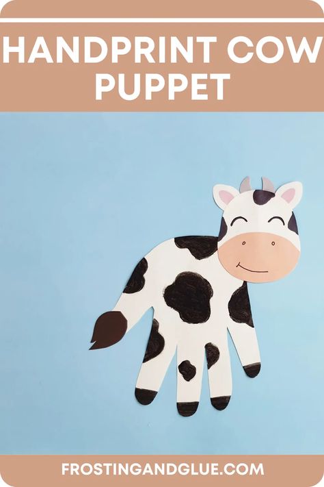 How udderly adorable is this cow handprint?!? It is fun and easy for of all ages kids to do! Cow crafts are excellent crafts to learn about cows! You can even get in the MOOd to make one, too! Cow Art And Craft, Cow Handprint Craft, Cow Handprint, Cow Crafts Preschool, Western Crafts For Kids, Cow Puppet, Cow Crafts, 4h Projects, Duck Crafts