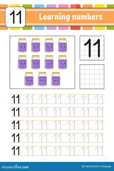 Download Trace And Write The Number - 11 Worksheets 619 Number 11 Worksheet, 11 Worksheet, Math Subtraction Worksheets, Preschool Number Worksheets, Kids Handwriting Practice, Sets Math, Math Subtraction, Creative Math, Kids Handwriting